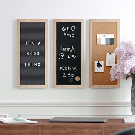 Martha Stewart Everette 18in. x 24in. Cork Board, Chlk Board, Lttr Board Set w/Psh Pns, Mgnts, Liqd Chalk, Letters BR-DK20221011-1-LN-MS